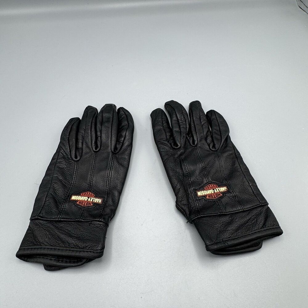 Harley Davidson Motor Cycles Womens Extra Small Riding Gloves Black Logo READ